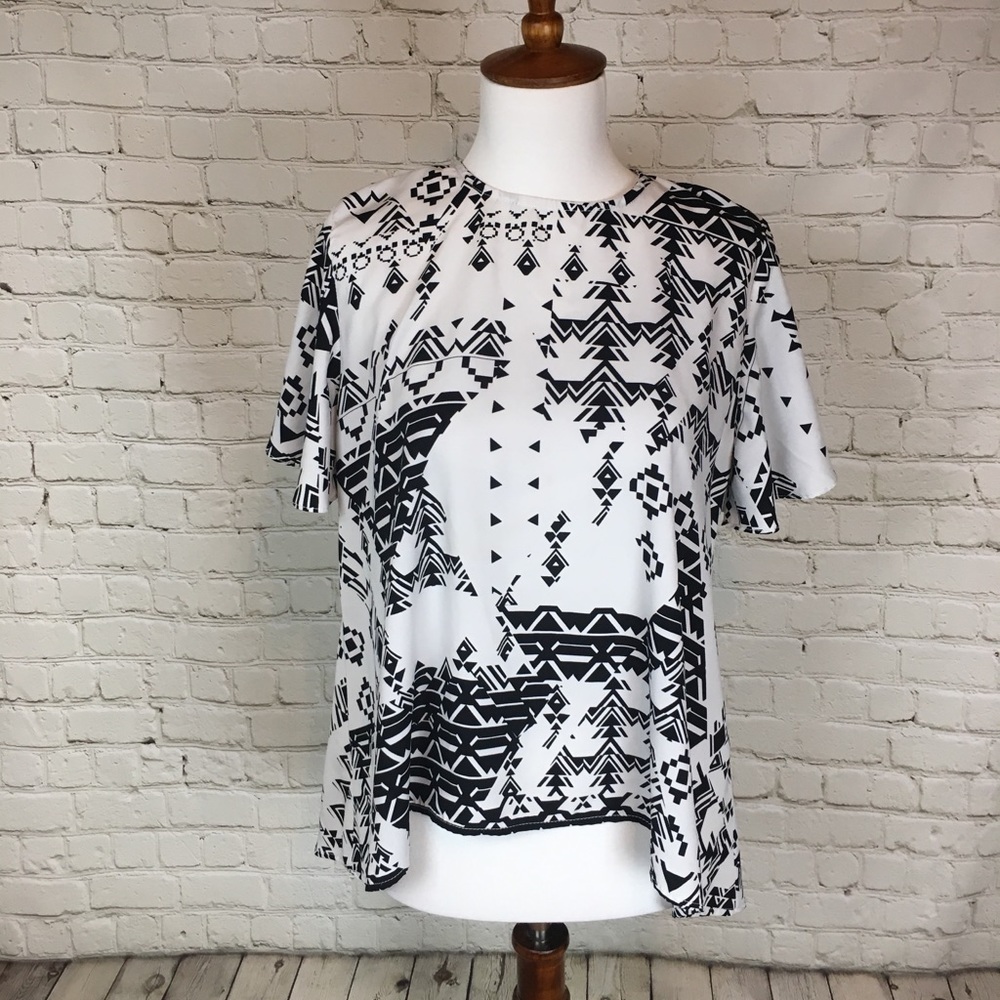 Aztec Print Trapeze Blouse